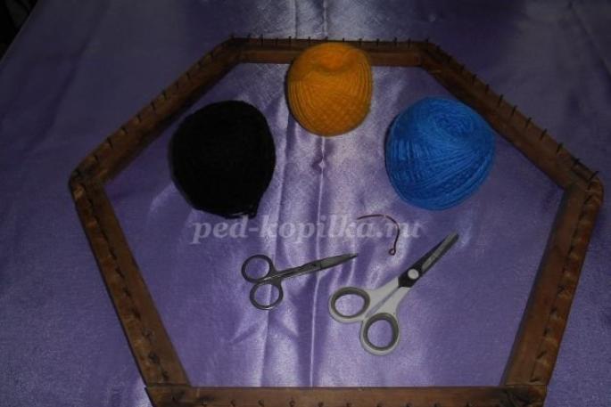 Плетение салфетки на рамке